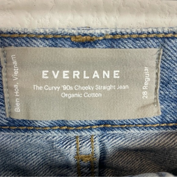 Everlane Light Wash Denim The Curvy 90's Cheeky Straight Jeans 28R - Picture 5 of 7